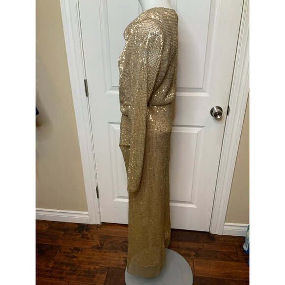 Dorothee Schumacher Gold Sequin Shimmering Dreams Midi Dress, Size 4, $1250 NWT! - Picture 5 of 15